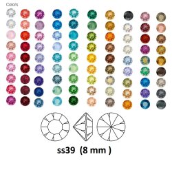 8 mm, Chatons Swarovski Crystals - 10 pcs.