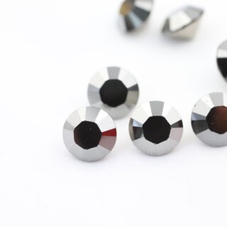 8 mm, Chatons Swarovski Crystals - 10 pcs. 280 Jet Metallic Silver