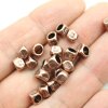 20 Square beads, Small metal beads, Antique Copper, Spacer Beads