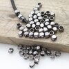 20 Square beads, Small metal beads, gunmetal, Spacer Beads