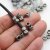 20 Square beads, Small metal beads, Dark Silver, Spacer Beads