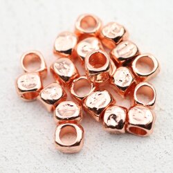 20 Würfel Perlen, Rose Gold