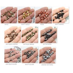 20 Square beads, Small metal beads, Spacer Beads Rose Gold