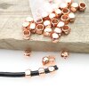 20 Square beads, Small metal beads, Spacer Beads Rose Gold