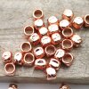 20 Square beads, Small metal beads, Spacer Beads Rose Gold