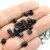 20 Square beads, Small metal beads, Spacer Beads matte black