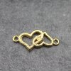 10 double Heart Connector, gold