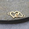 10 double Heart Connector, gold