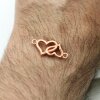 10 Doppelte Herzen Verbinder Konnektor, Rose Gold