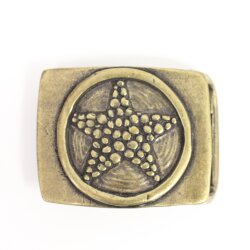 Gürtelschnalle mit Stern für 3 cm Gürtel altmessing