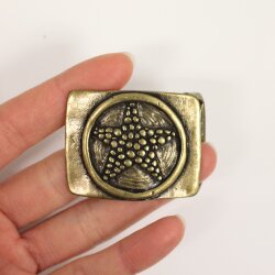 Antique Brass Star Belt Buckle for 30 mm belt