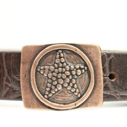 Gürtelschnalle mit Stern für 3 cm Gürtel altkupfer