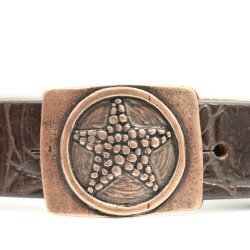 Antique Copper Star Belt Buckle for 30 mm belt