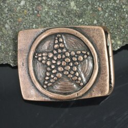 Gürtelschnalle mit Stern für 3 cm Gürtel altkupfer