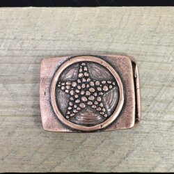 Antique Copper Star Belt Buckle for 30 mm belt