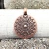 1 Sun Mandala Round Disc Pendants 33 mm, antique copper