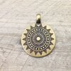 1 Sun Mandala Round Disc Pendants 33 mm, antique Brass