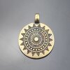 1 Sun Mandala Round Disc Pendants 33 mm, antique Brass