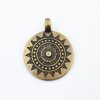 1 Sun Mandala Round Disc Pendants 33 mm, antique Brass