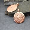 1 Sun Mandala Round Disc Pendants 33 mm, rose gold