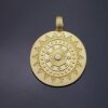 1 Sun Mandala Round Disc Pendants 33 mm, matte gold