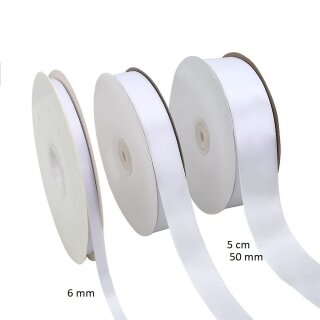 White double sided satin ribbon, RECYCLED eco friendly trim for weddings, Christmas, anniversary gifts - 25 m