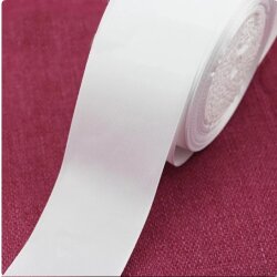 White double sided satin ribbon, RECYCLED eco friendly trim for weddings, Christmas, anniversary gifts - 25 m