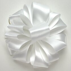 White double sided satin ribbon, RECYCLED eco friendly trim for weddings, Christmas, anniversary gifts - 25 m