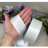 White double sided satin ribbon, RECYCLED eco friendly trim for weddings, Christmas, anniversary gifts - 25 m