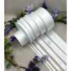 White double sided satin ribbon, RECYCLED eco friendly trim for weddings, Christmas, anniversary gifts - 25 m