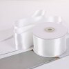 White double sided satin ribbon, RECYCLED eco friendly trim for weddings, Christmas, anniversary gifts - 25 m