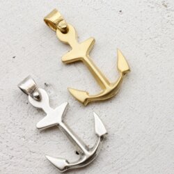 Matte Gold Anchor Pendants