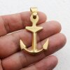 Matte Gold Anchor Pendants