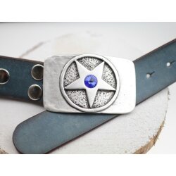 Star Belt Buckle with Swarovski Crystal  Rivoli 12 mm Western Design