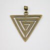 Antique Brass Triangle labyrinth Pendant