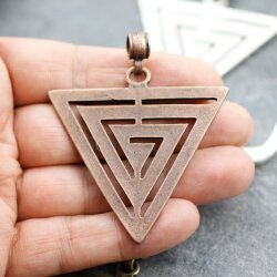 Antique Copper Triangle labyrinth Pendant