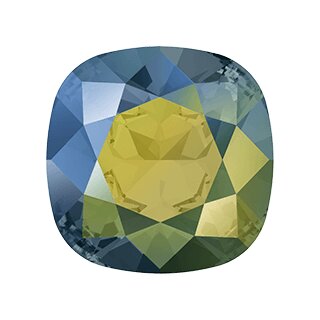 12 mm Cushion Square Swarovski Crystal 4470 322 Crystal Iridescent Green