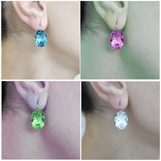 Swarovski Crystal Earrings, Elegant Earrings, 18mm Oval
