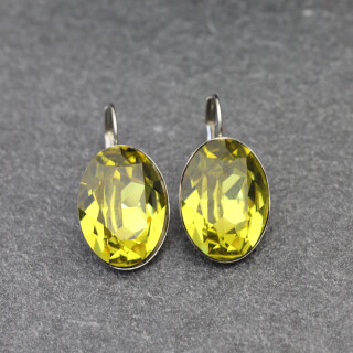 Swarovski Crystal Earrings, Elegant Earrings, 18mm Oval  7 Light Topaz