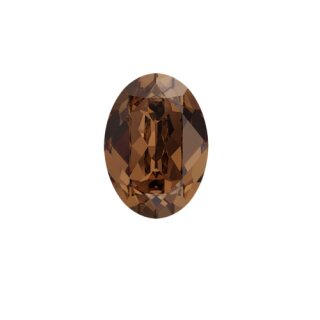 Ohrringe mit Swarovski Kristall und Efsa Silber Oval groß 18x13 mm glitzer ohrhänger 1 Smoked Topaz
