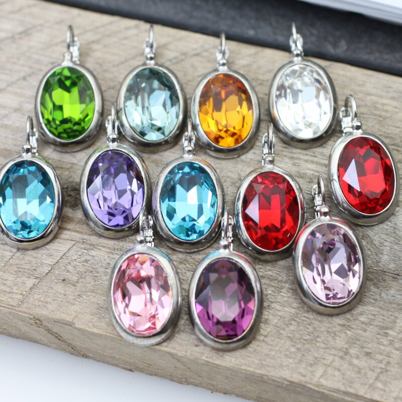 10 Stück Ovale Strass-Anhänger In 5 Farben - Perfekt Für Schmuckherstellung