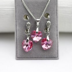 Kette mit Swarovski Kristall Herz Anhänger 10 mm...