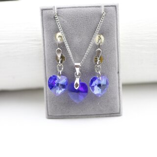 Swarovski Crystal Heart Necklace with 10 mm Swarovski Crystal Pendant, handmade
