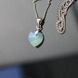 Kette mit Swarovski Kristall Herz Anhänger 10 mm...