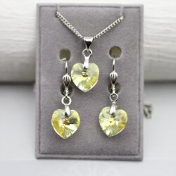 Kette mit Swarovski Kristall Herz Anhänger 10 mm...