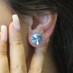 14 mm Swarovski Ohrstecker mit Swarovski Rivoli...