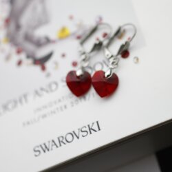 Silver Night Glam Herz Ohrringe mit 10 mm Swarovski...