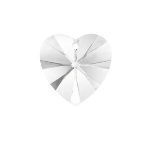 Silver Night Glam Heart Earrings with 10 mm Swarovski Crystals, handmade 27 Crystal