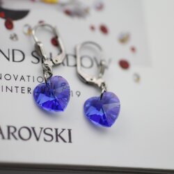 Silver Night Glam Herz Ohrringe mit 10 mm Swarovski...