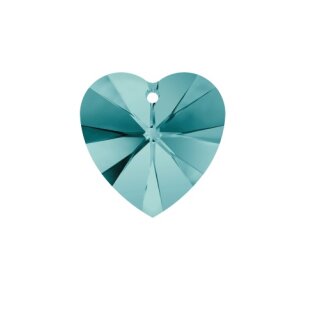 Silver Night Glam Herz Ohrringe mit 10 mm Swarovski Kristallen, handgefertigt 49 Blue Zircon